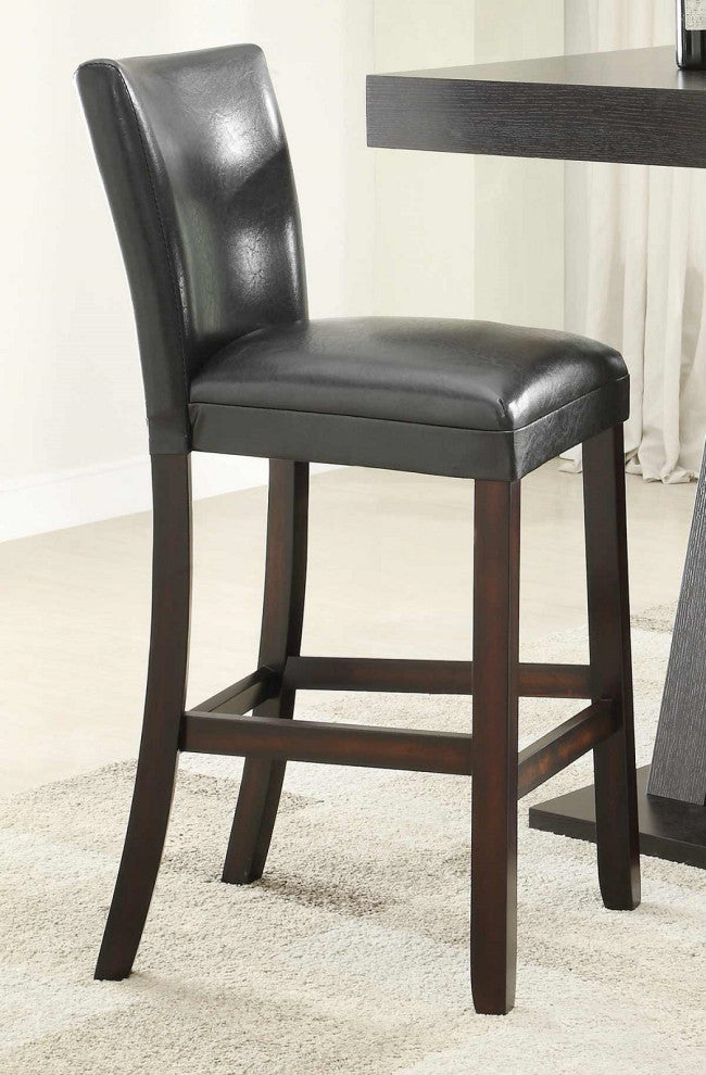 Set of 2 Bar Stools Black and Cappuccino