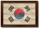 Korea Country Textured Flag Print With Brown Gold Frame, 19"X27"