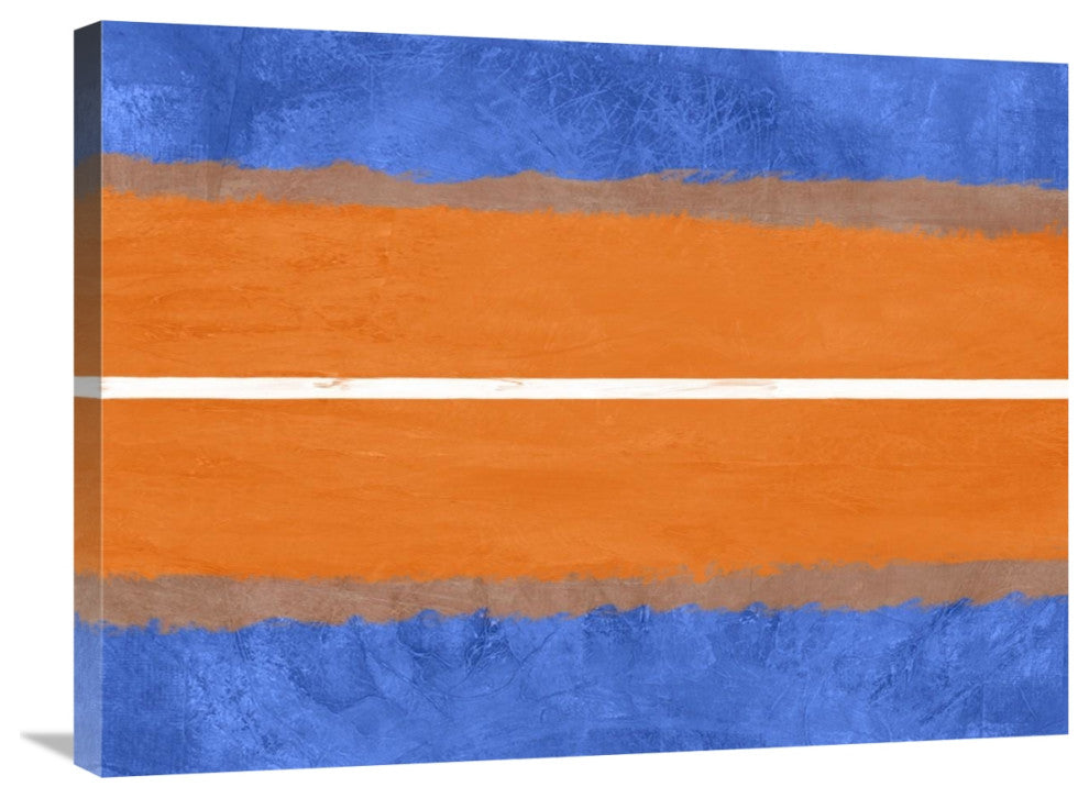 "Blue And Orange Abstract Theme 4" Fine Art Print