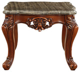 ACME Eustoma End Table, Marble and Walnut