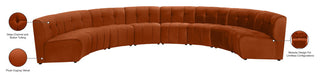 Limitless Velvet Upholstered 8-Piece Modular Sectional, Cognac