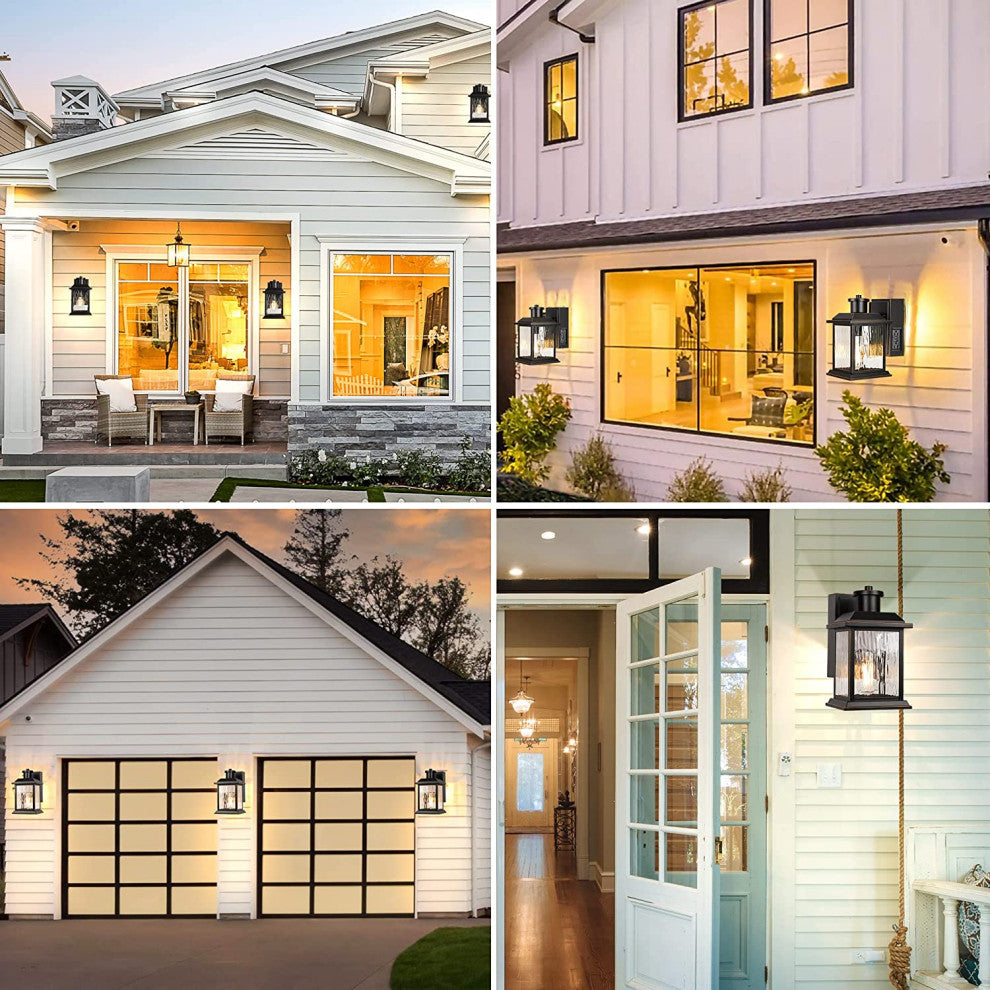 2 Outlets Dusk to Dawn Outdoor Porch Lights Aluminum Rust Exterior Wall Light