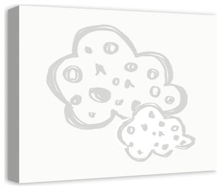 Double Clouds Light Grey 20x16 Canvas Wall Art