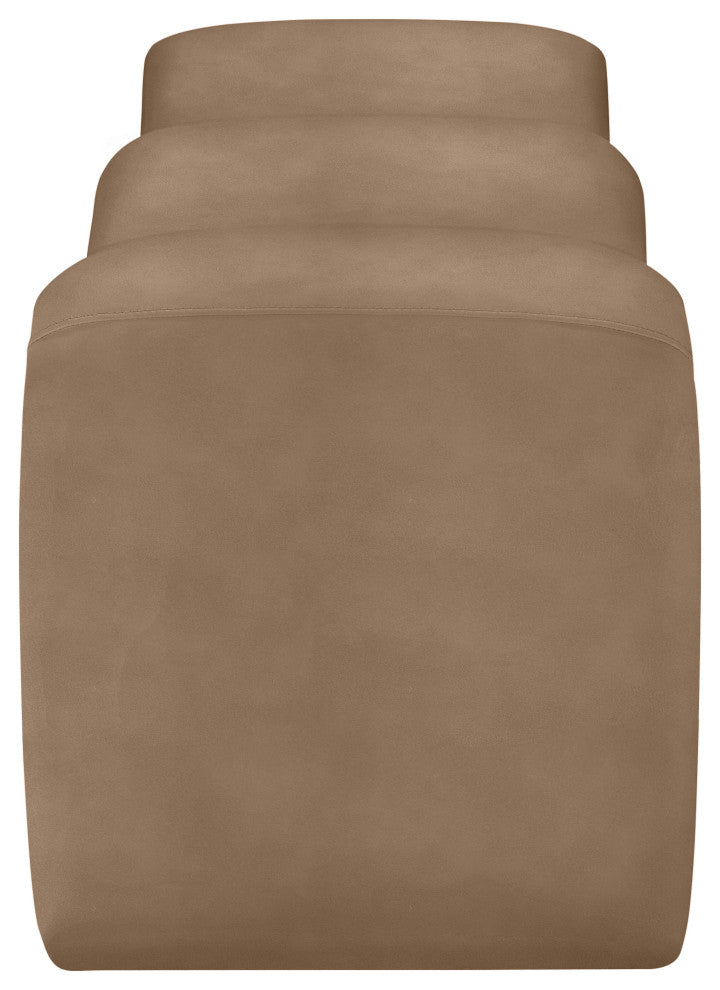 Willow Upholstered Bench, Brown, Vegan Leather