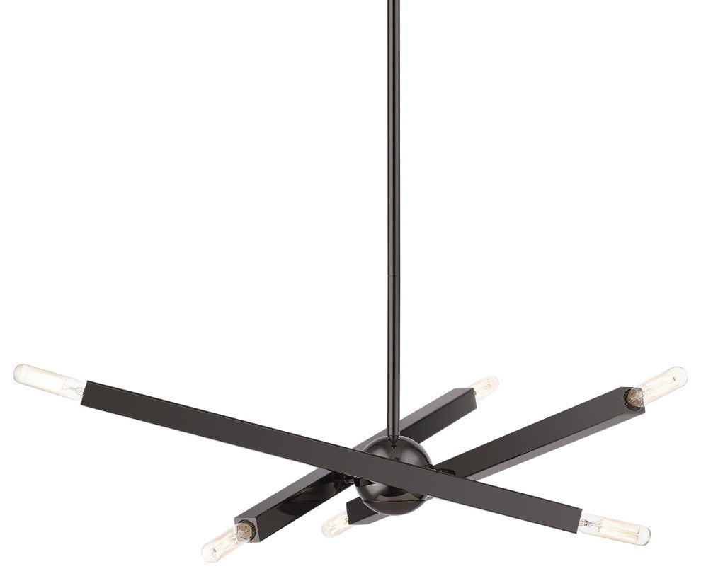 Monaco 6-Light Black Chrome Chandelier