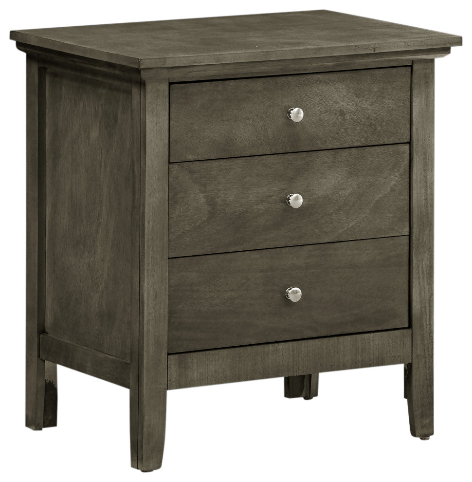 Hammond 3-Drawer Nightstand (26 in. H x 24 in. W x 18 in. D), Gray