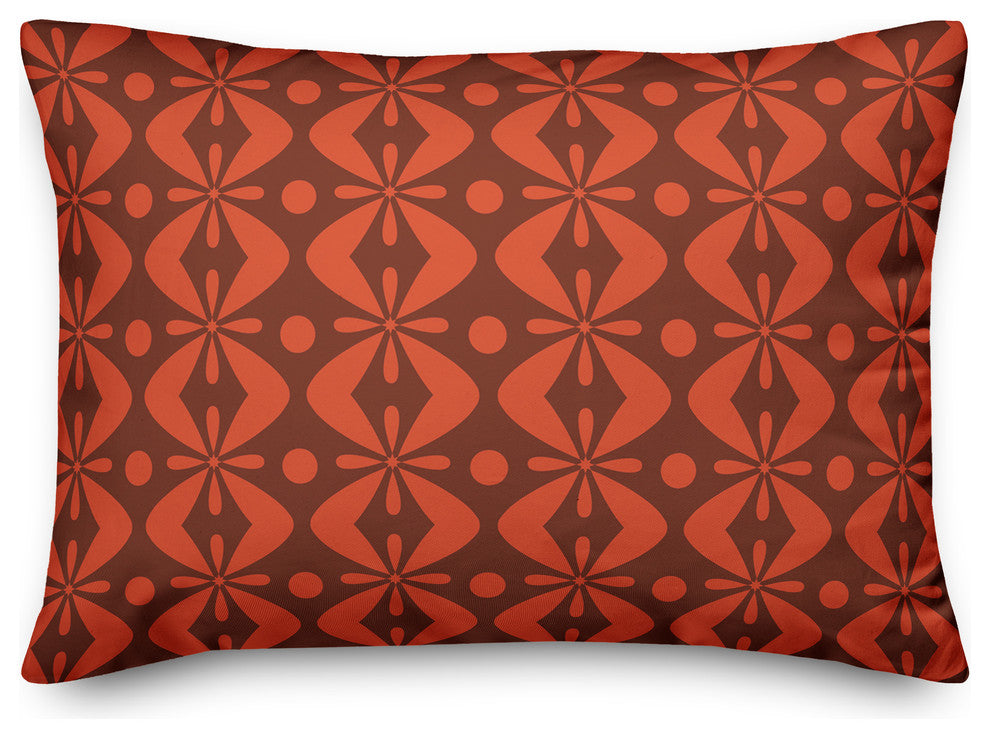 Folk Pattern in Red Throw Pillow