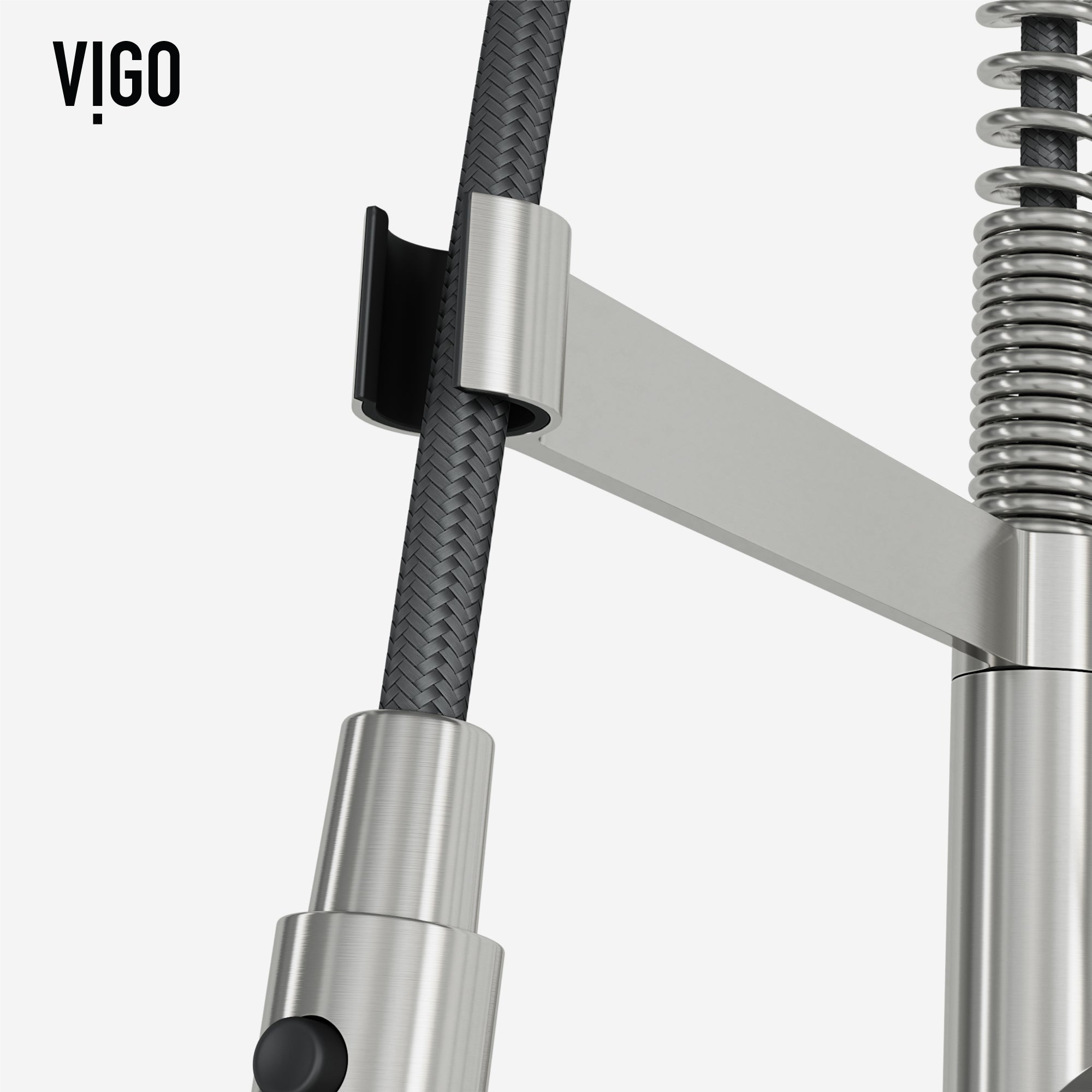 VIGO Edison Pro 20" H Single Handle Pull-Down Sprayer Kitchen Faucet, Stainless Steel