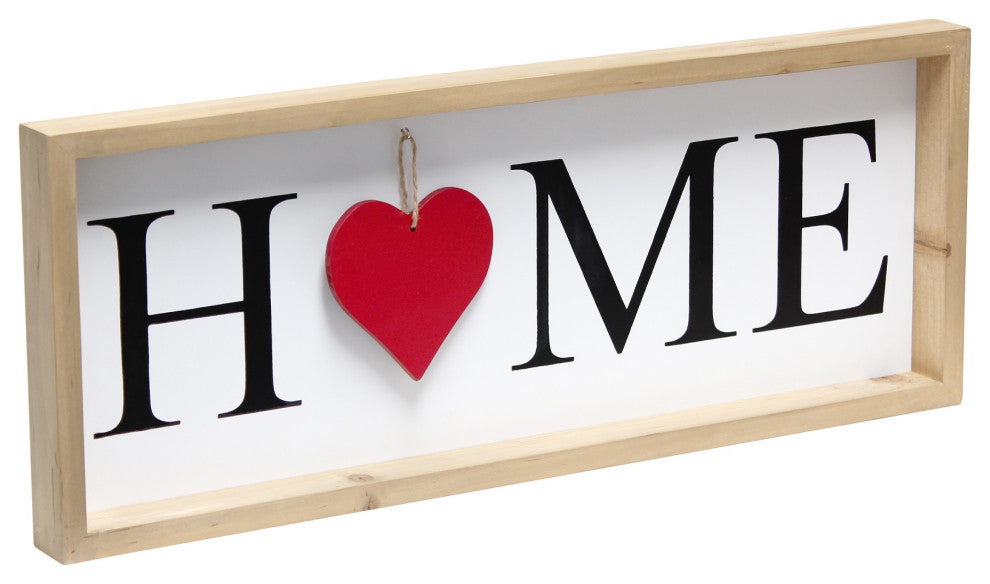 Wooden Seasonal Interchangeable Symbol "Home" Frame With 12 Ornaments, Natural