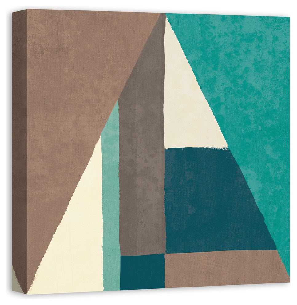 Turquoise Triangle 24x24 Canvas Wall Art