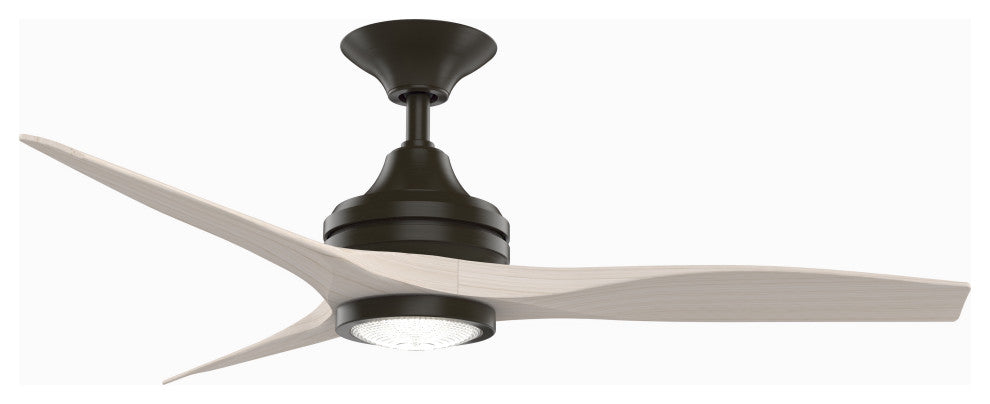 Fanimation Spitfire Ceiling 48" Fan Dark Bronze With LED Light, White Washed Bla