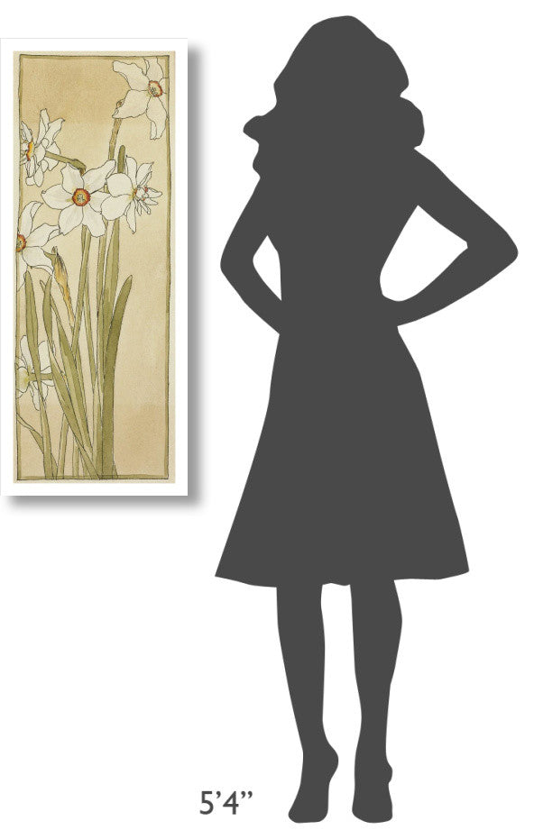 "Poet's Narcissus" Digital Paper Print by Hannah Borger Overbeck, 16"x38"
