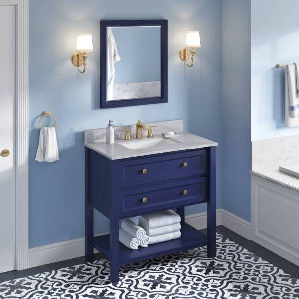 Jeffrey Alexander Adler Transitional 36" Hale Blue Single Sink Vanity