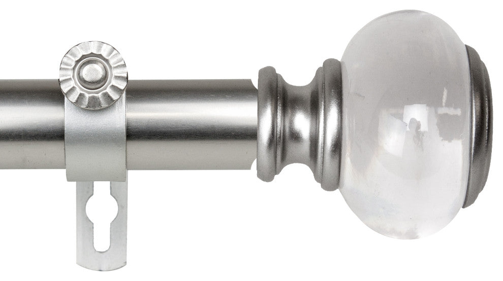 Leilani 1" Diameter Curtain Rod, Satin Nickel, 120-170"