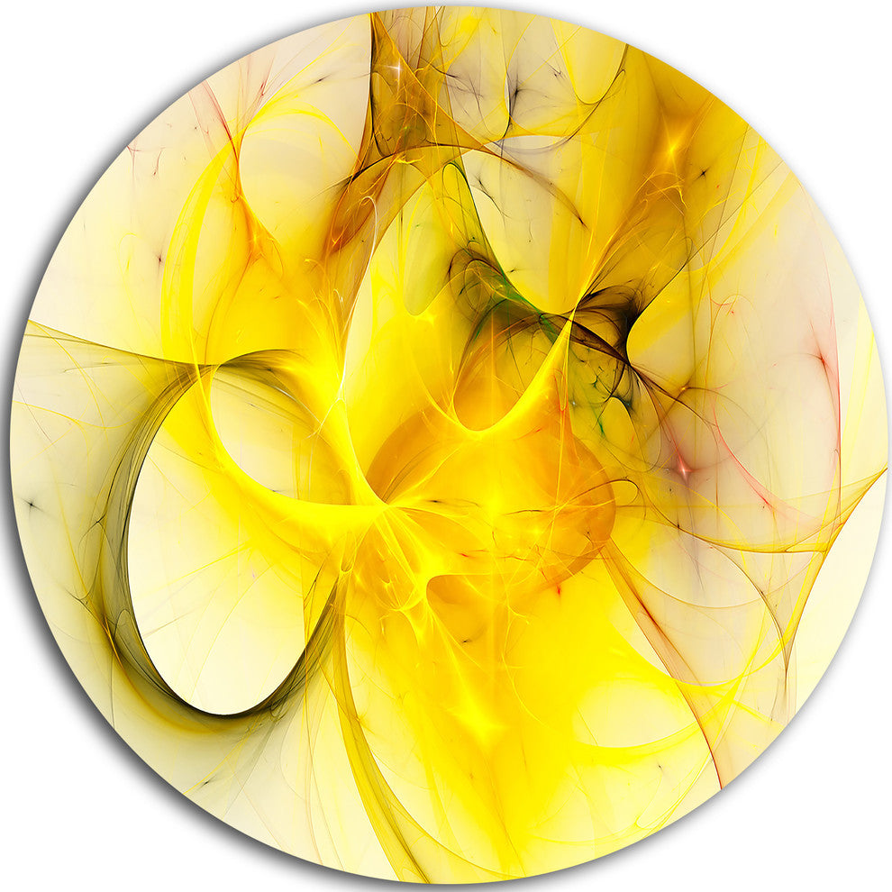Light Yellow Nebula Star, Abstract Digital Art Disc Metal Wall Art, 11"