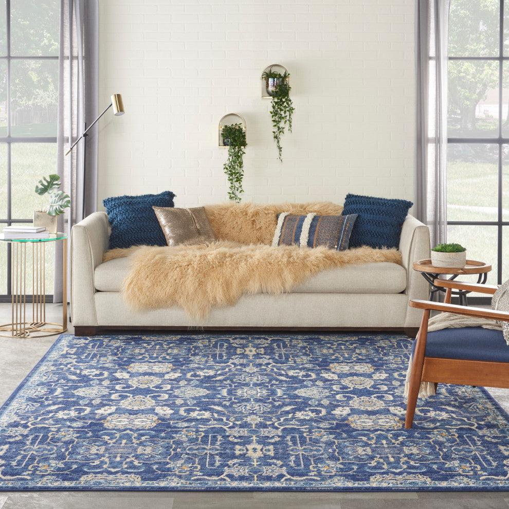 Nourison Grafix 7' x 10' Navy Vintage Indoor Area Rug