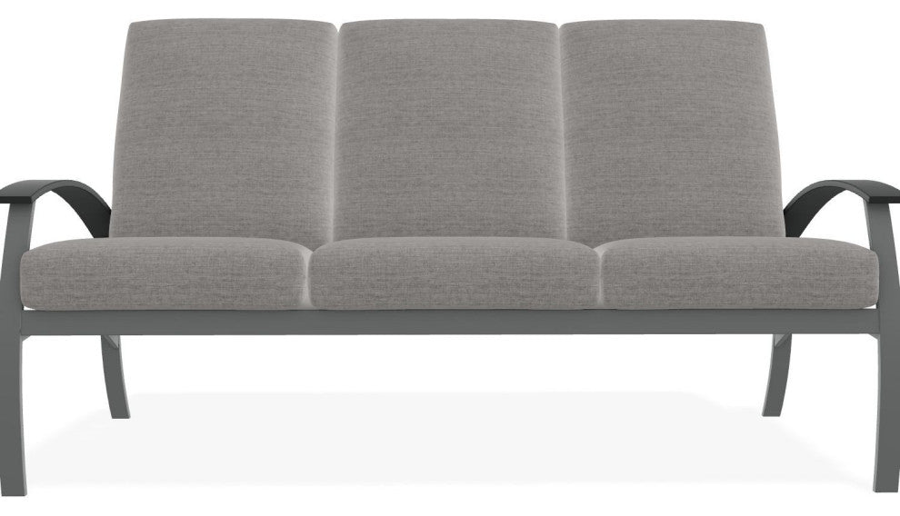 Belle Isle Cushion 3-Seat Outdoor Sofa, Graystone/Graphite