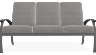 Belle Isle Cushion 3-Seat Outdoor Sofa, Graystone/Graphite