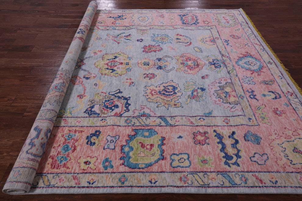 Hand Knotted Turkish Oushak Wool Rug 8' 3" X 9' 9" - Q16048