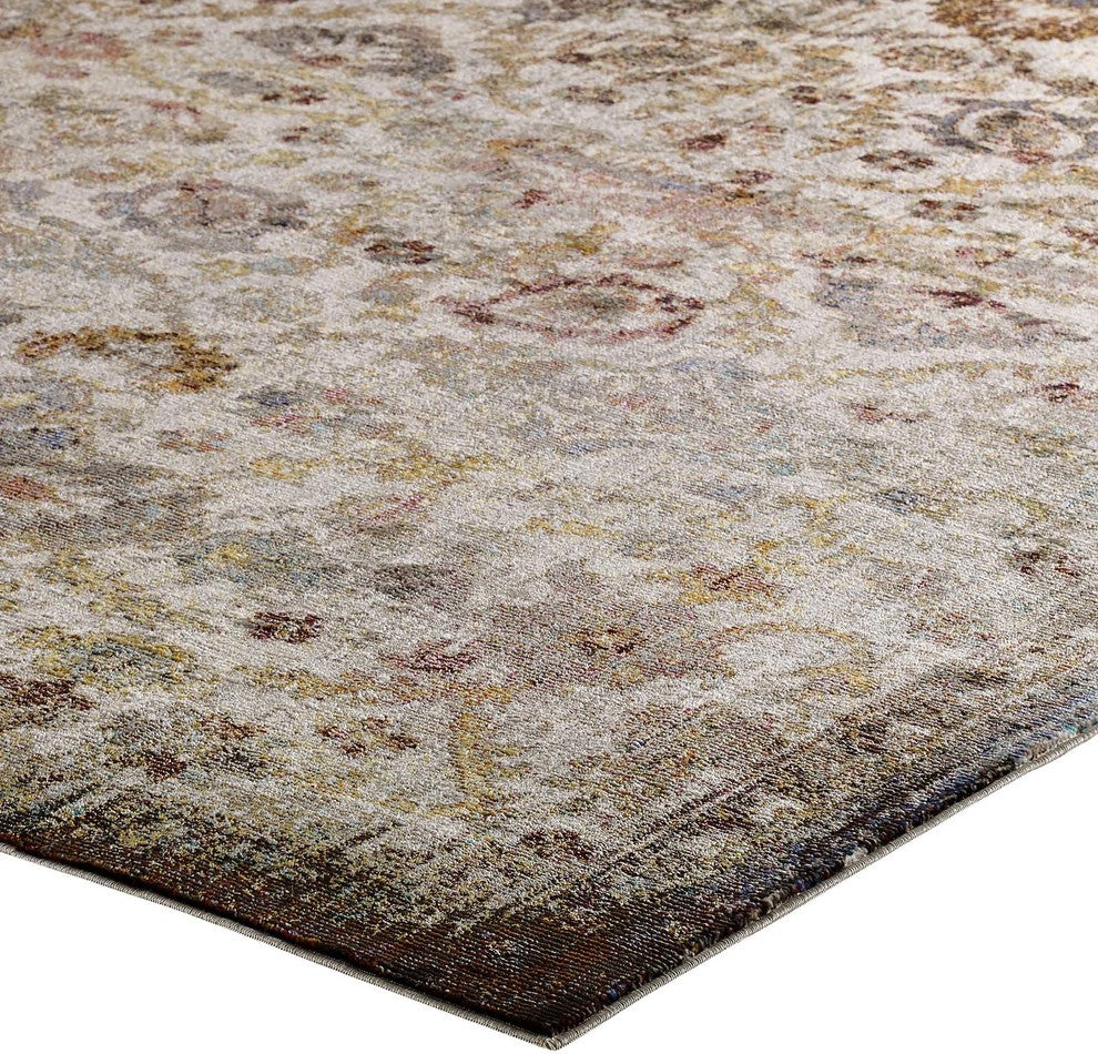 Success Kaede Distressed Vintage Floral Moroccan Trellis 5x8 Area Rug