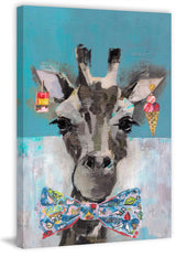 "Sassy Giraffe" Painting Print on Wrapped Canvas, 16"x24"