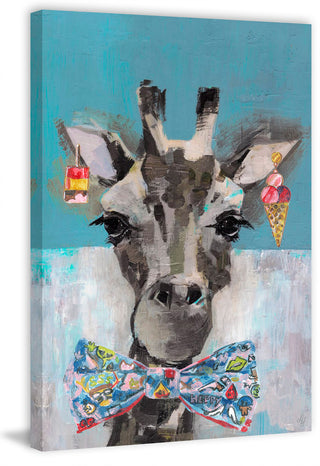 "Sassy Giraffe" Painting Print on Wrapped Canvas, 16"x24"