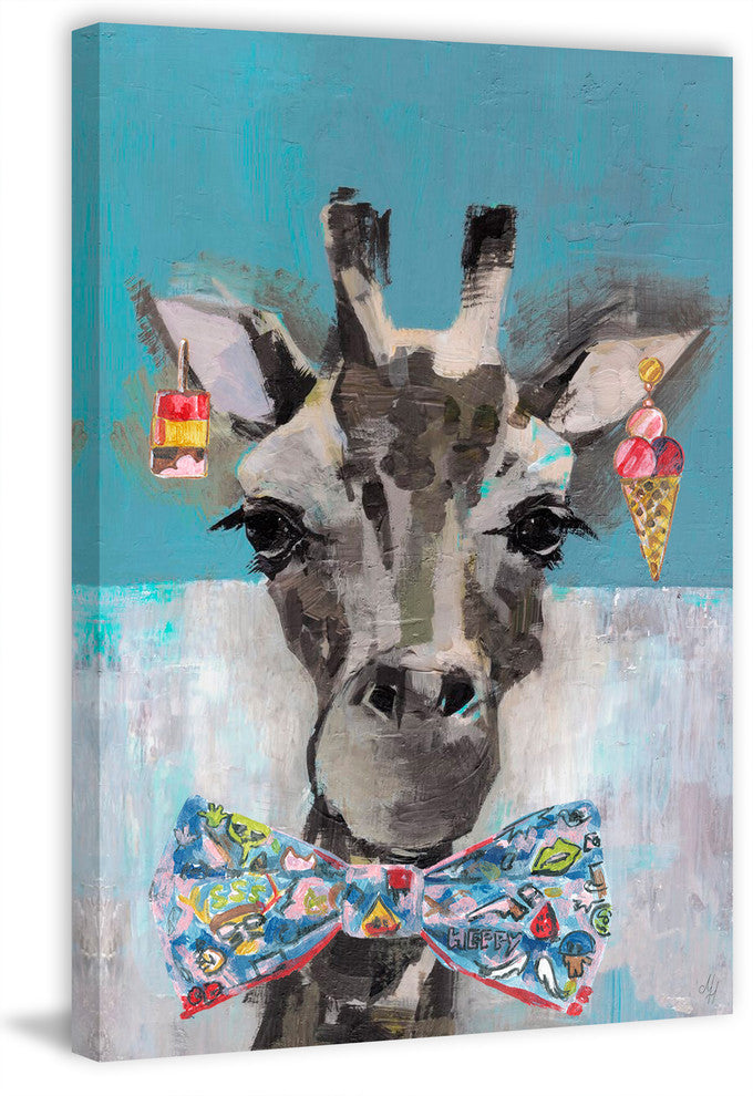 "Sassy Giraffe" Painting Print on Wrapped Canvas, 16"x24"