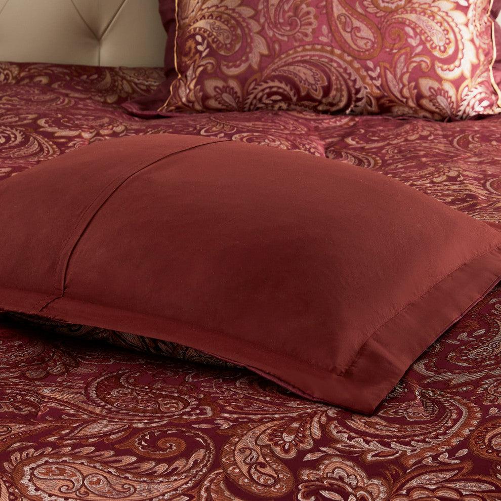 Madison Park Jacquard Comforter 12-Piece Set With Piping, California King