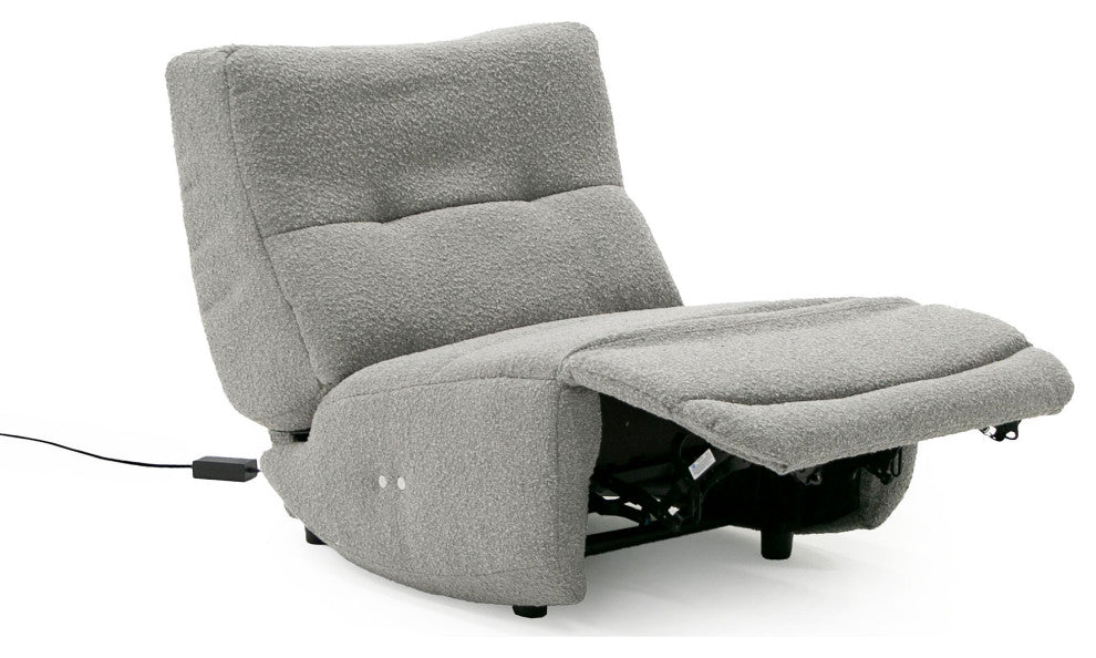 Divani Casa Basil Modern Grey Fabric Small Electric Recliner Chair