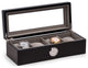 Black Wood 4 Watch Box, Quartz Movement Clock