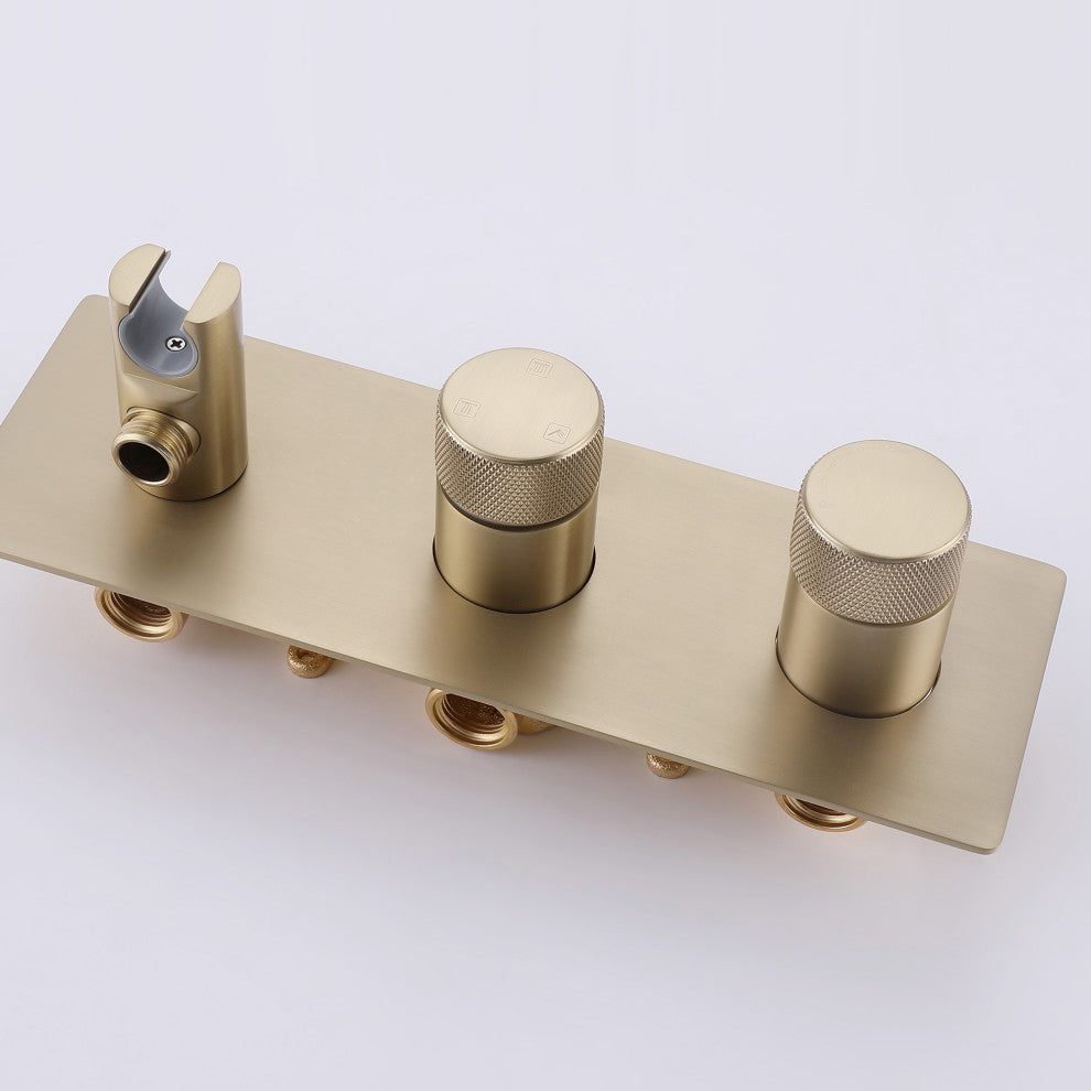Unique Shower System With Handheld Shower, Brushed Gold