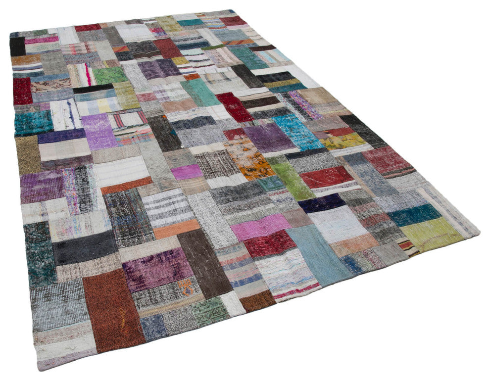 Rug N Carpet - Handmade Turkish 6' 7'' x 10' 0'' Tribal Patchwork Kilim Rug