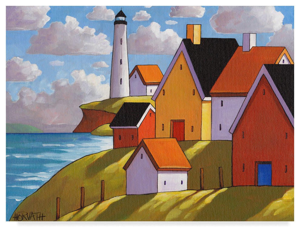 Cathy Horvath-Buchanan 'Lighthouse Cottage Hillside View' Canvas Art