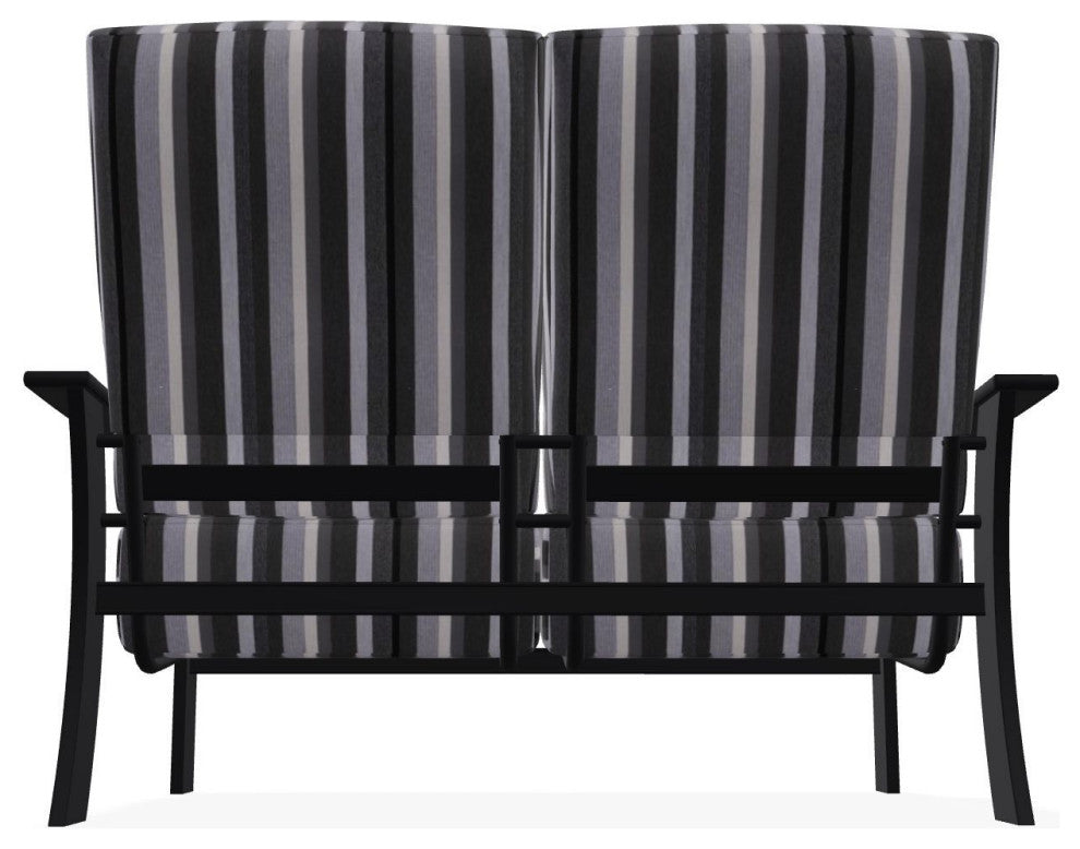 St. Catherine Deep Seat Outdoor Loveseat, Sensory Granite/Black