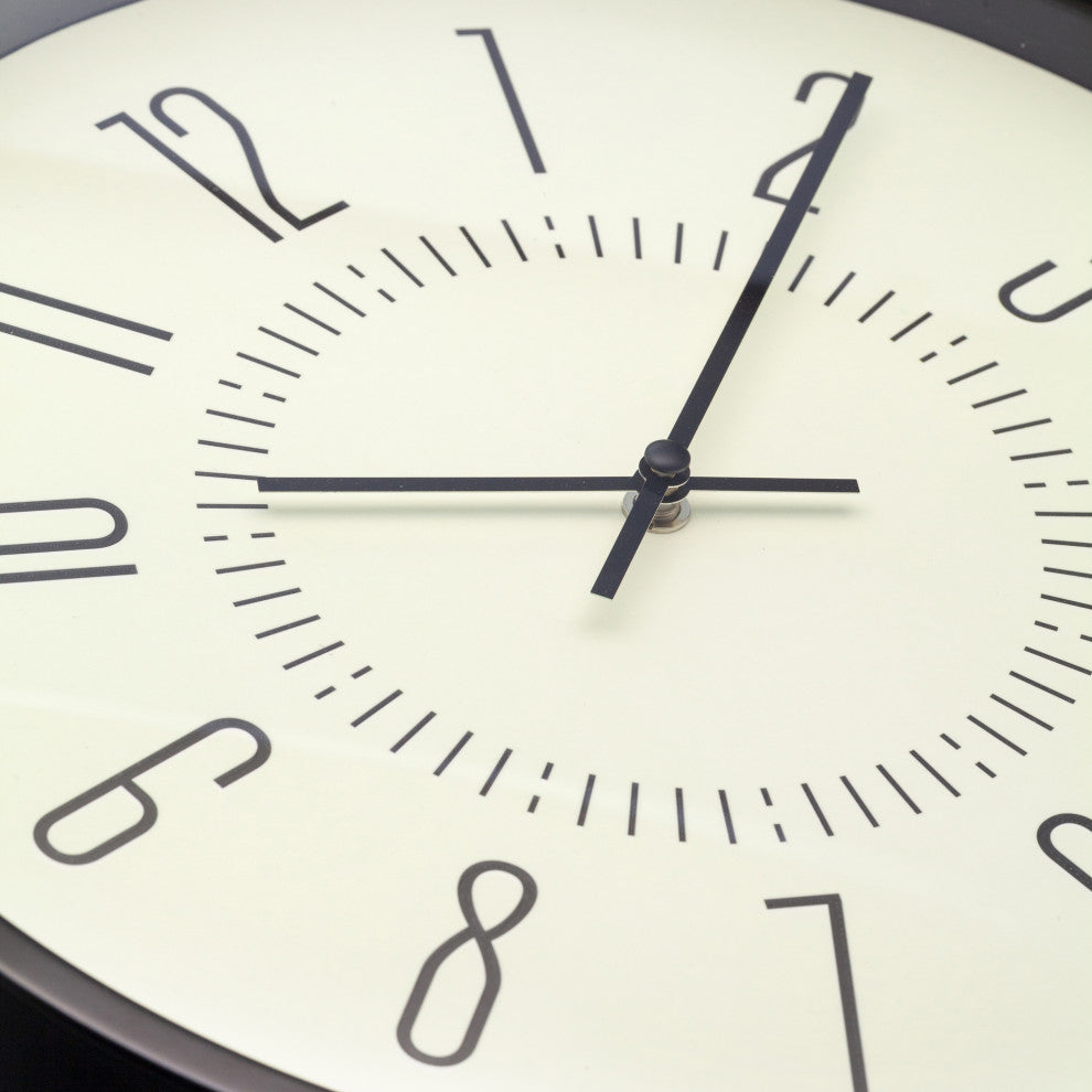 NeXtime Luminous Metal and Glass Wall Clock, White