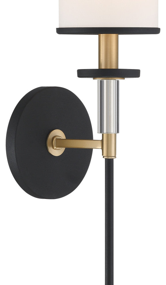Hatfield 1-Light Black Forged/Vibrant Gold Wall Mount