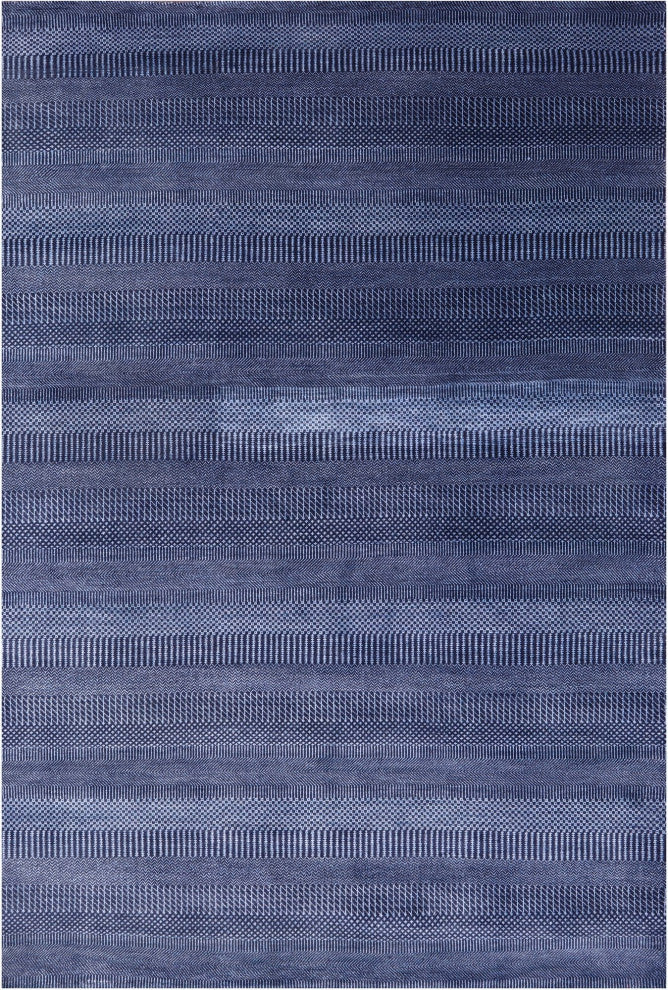 Savannah Grass Hand-Knotted Wool and Silk Rug 6' 1" X 9' 1" Q11407