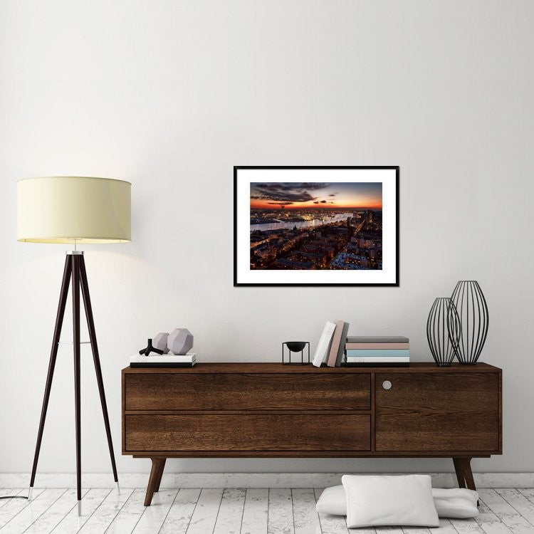 "Wintersunset" Framed Digital Print by Stefan Kloren, 38"x28"