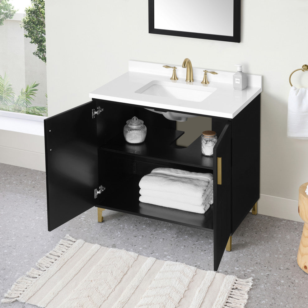 OVE Decors Zenia 36" Bathroom Vanity, Black, 36 in.
