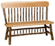 Hickory Log Panel-Back Bench, Hickory & Oak, 4 Foot, No Arms