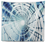 Fractal 3D Network Spiral Contemporary Wall Tapestry, 92"x78"