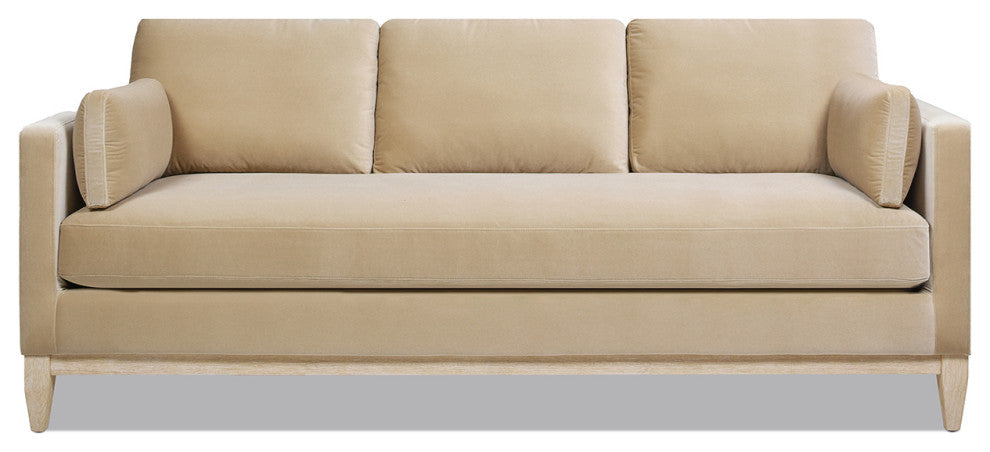 Knox 84" Modern Farmhouse Sofa, Fawn Brown Performance Velvet