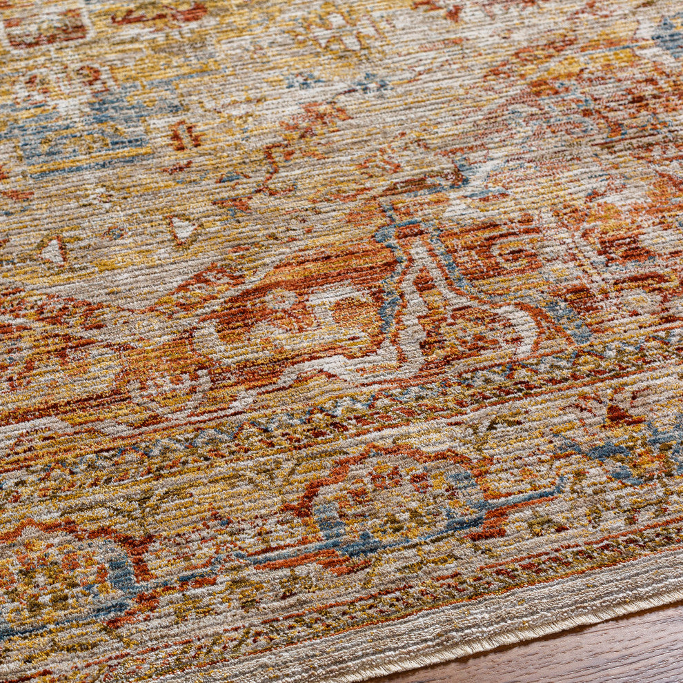 Naila IAL-2300 Red/Ivory Machine Woven 2'7" x 10' Rug