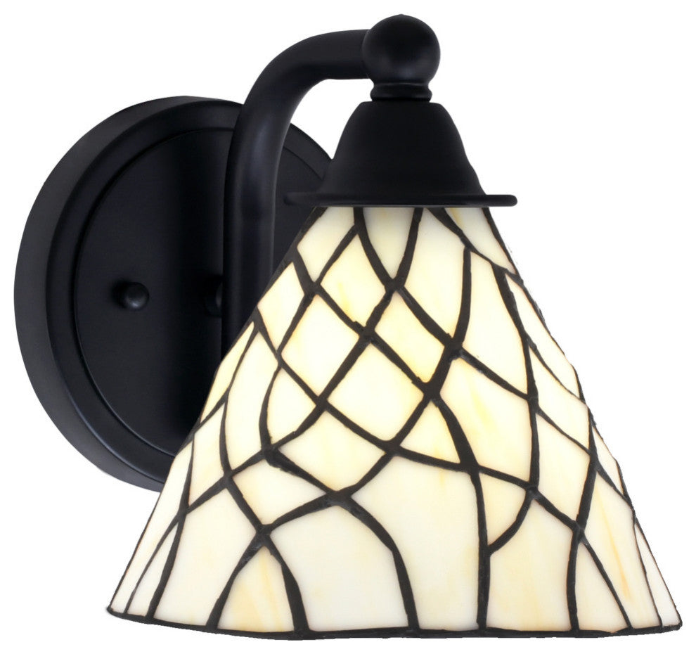 Paramount 1-Light Wall Sconce, Matte Black, 7" Sandhill Art Glass