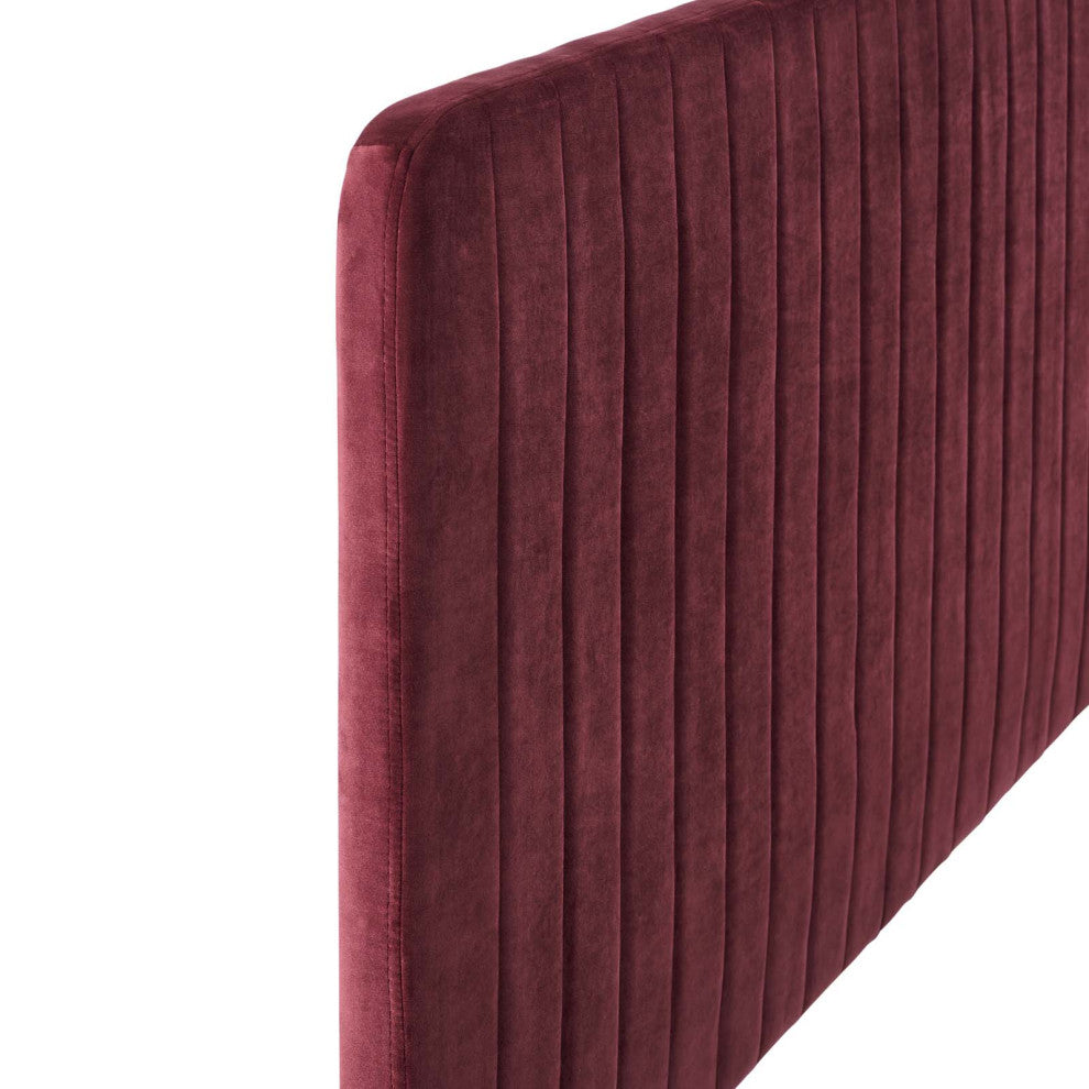 Tufted Performance Velvet King/California King Headboard Maroon