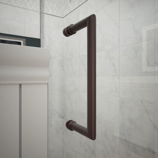 Unidoor Plus 57"Wx34 3/8" DFrameless Hinged Shower Enclosure, Oil Rubbed Bronze