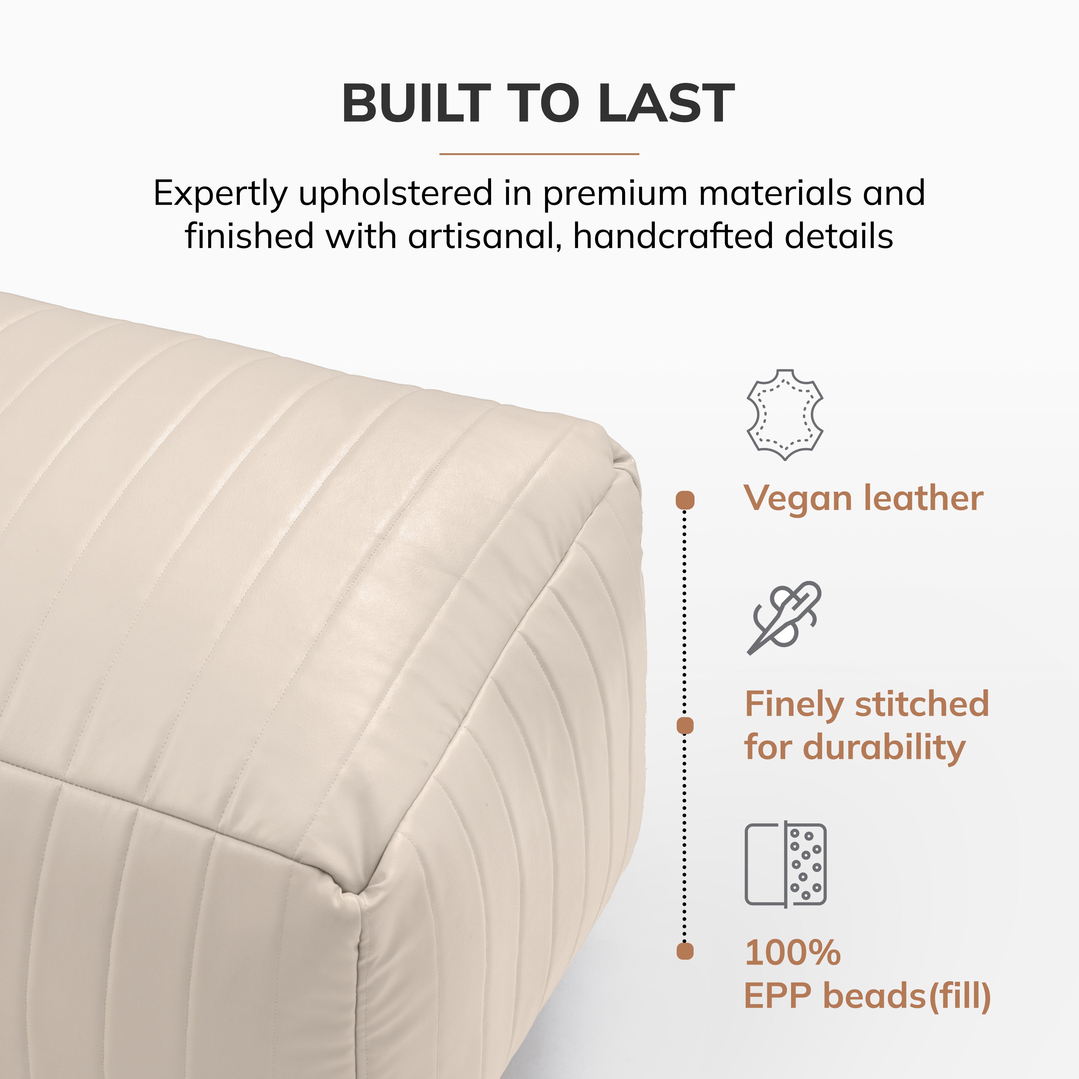 Polyester Florence Footrest, Cream