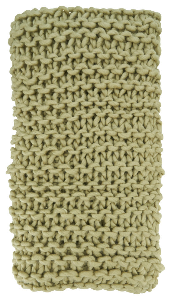 Chunky Knit Design Throw Blanket, Natural, 50"x60"