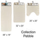Bath Rug Memory Foam Mat 3D Pebble, Beige, Runner Mat 48"