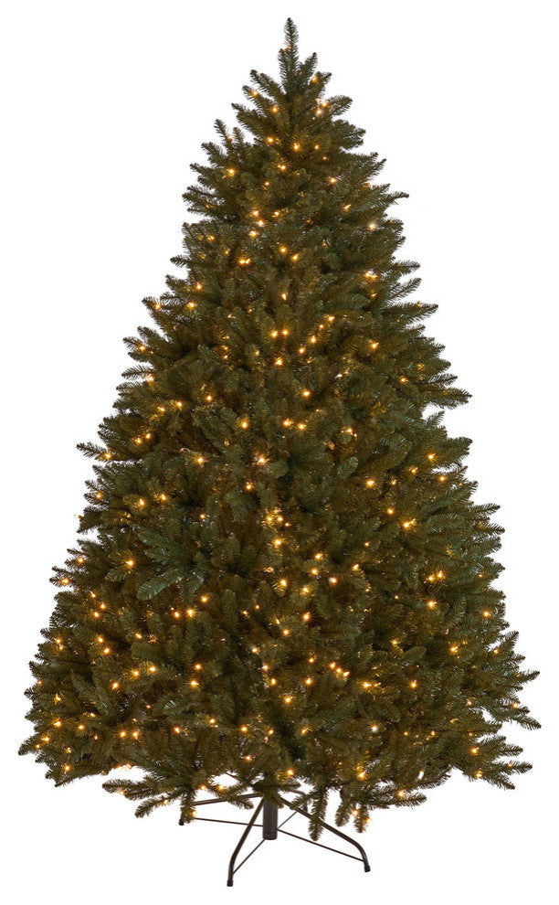 7.5' Norway Spruce Artificial Christmas Tree, Pre-Lit Clear